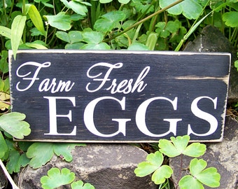 Custom Farm Fresh Eggs Sign For Your Egg Stand Beautifully Hand-painted And Handcrafted On A Rustic Wood Plank