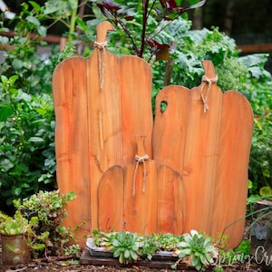 Hand-Painted Rustic Wood Pumpkin: Whimsical Fall Porch Decor