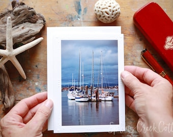 Handmade Port Townsend Harbor Photo Greeting Card: Coastal Art Note Card