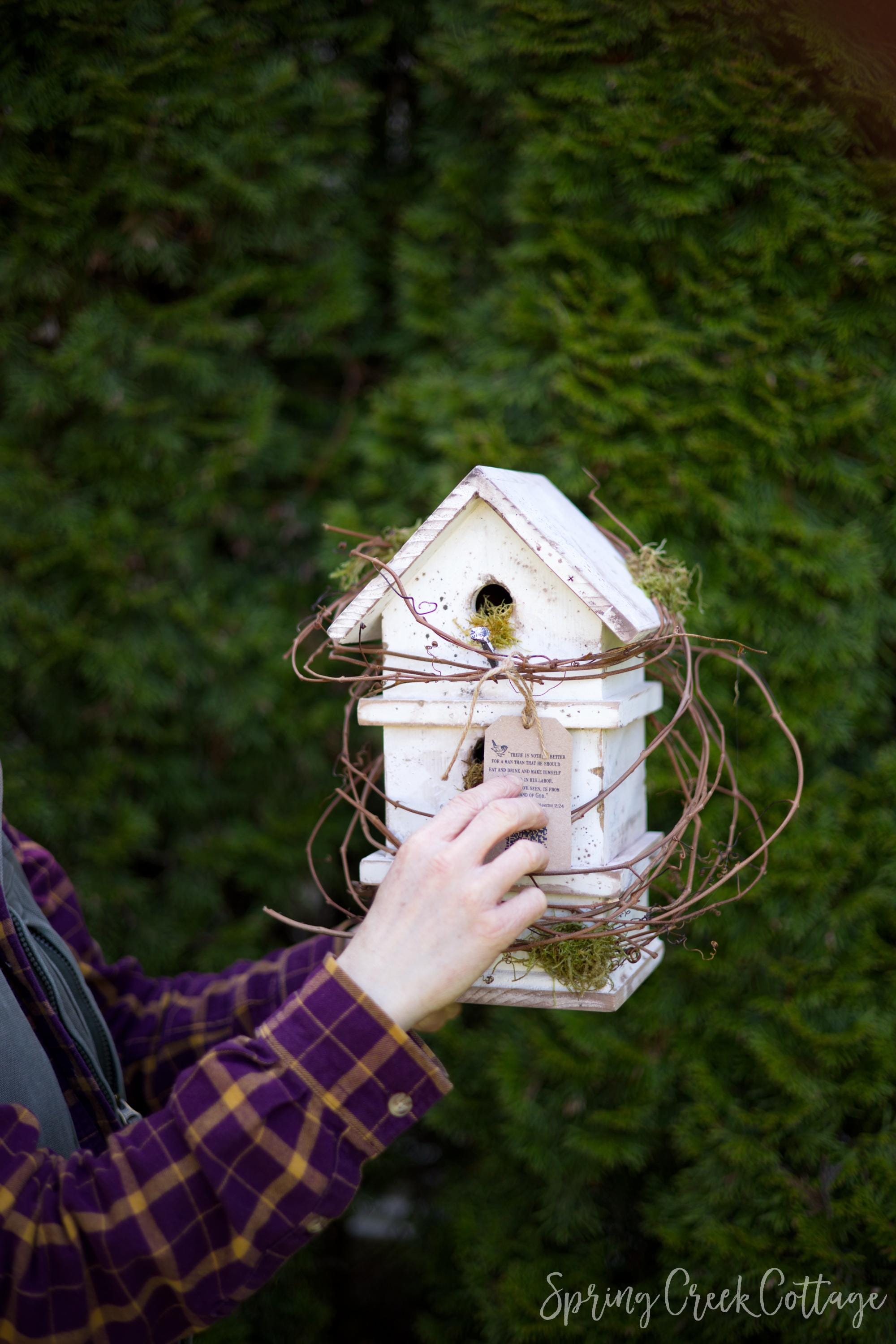 Hand-painted Rustic Bird House: Pacific Northwest Timber Porch Decor - Etsy - Bird House Decor With Macaw Perch