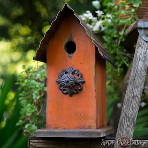 Hand-Painted Rustic Bird House: Pacific Northwest Timber Porch Decor