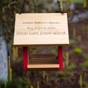 Personalized Cedar Bird Feeder: Custom Memorial Gift for Songbirds