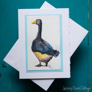 Biglietto d'auguri originale con bordo frastagliato, acquerello, 5x7, dipinto a mano, per tutte le occasioni, da incorniciare, piccolo regalo da parete per lei.