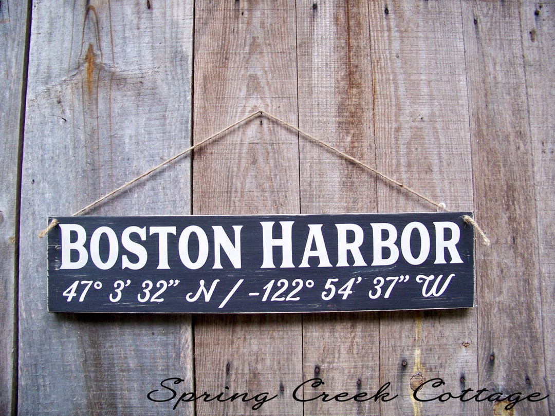 Hand-painted GPS Coordinates Sign: Rustic Barnwood, Custom Location - Etsy