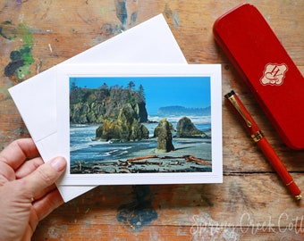 Ruby Beach Washington Photo Greeting Card: Coastal Seascape, Frameable Art