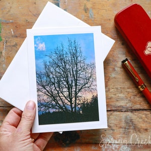 Handmade Photo Greeting Card: Pacific Northwest Sunrise, Frameable 5x7 Note Card