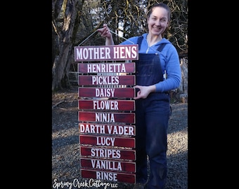Personalized Chicken Coop Sign Set Custom For Your Hen House Beautifully Hand-painted And Handcrafted On Rustic Wood Planks