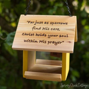 Personalized Cedar Bird Feeder: Custom Memorial Gift for Wild Birds
