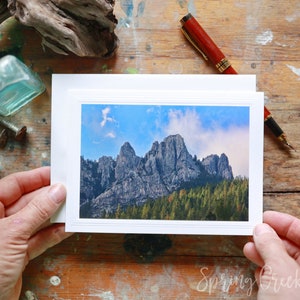 Cartão de felicitações fotográfico feito à mão 5x7 emoldurável Castelo Crags Fotografia de paisagem por Veronica Cartão de nota em branco para qualquer ocasião