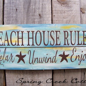 Coastal Decor, Coastal Signs, Uniquely Handpainted Signs, Beach House Rules, Beach Decor, Coastal Decor, Hand-painted, Wood Sign, Nautical image 3