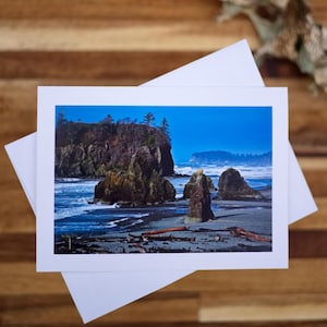 Fine Art Photo Greeting Card | Frameable Original Ruby Beach Washington Photography | Embossed Card With Deckled Edge Envelope