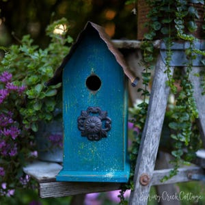 Hand-Painted Rustic Bird House: Pacific Northwest Timber Porch Decor