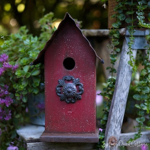 Hand-Painted Rustic Bird House: Pacific Northwest Timber Porch Decor