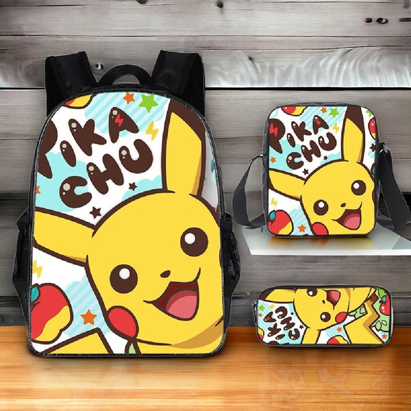 Pikachu Backpack - Pokémon School Bag | Polyester Comfortable | Perfect Gift for Pokémon Fans! | Backpack for Kids, Teens, & Adults