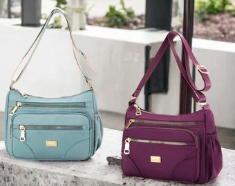 Ladies Messenger Cross Body Bag | Women's Shoulder Travel Handbag | Stylish Holiday Purse | Multi-Compartment Organizer