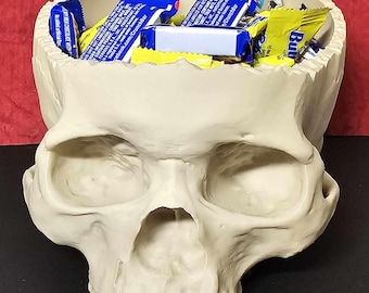 3D Printed Skull Candy Bowl, Gothic Decor, Halloween Decoration