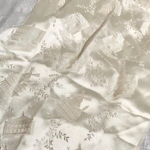 Vintage Jacquard Acetate Paris Souvenir Scarf
