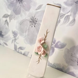 Vintage Enesco Imports Japan Hand Painted Porcelain Pink Floral Bud Vase With Rose Design