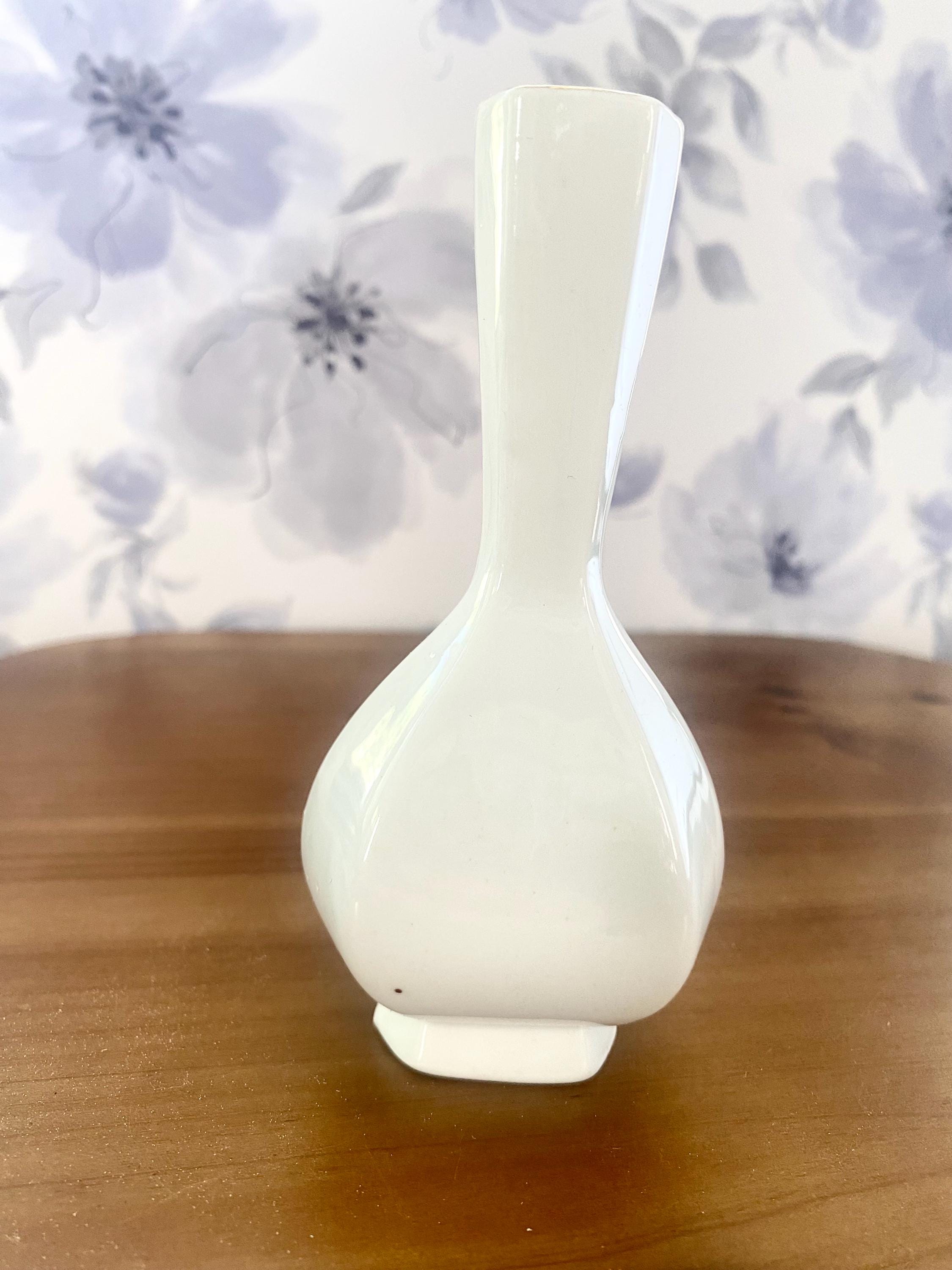 Vintage Pink Rose Porcelain Bud Flower Vase - Etsy