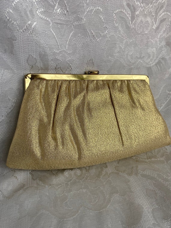 Vintage ANDE Gold Lurex Clutch Evening Bag