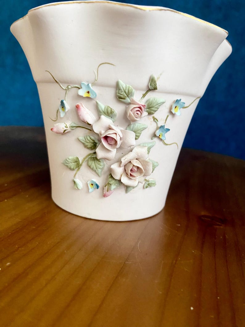 Lefton China Roses Vintage Lefton China Hand Painted Light Pink Porcelain Rose Design 3D ...