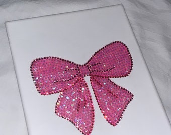 pink bow gem canvas