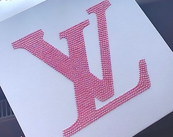 Pink LV inspired gem canvas