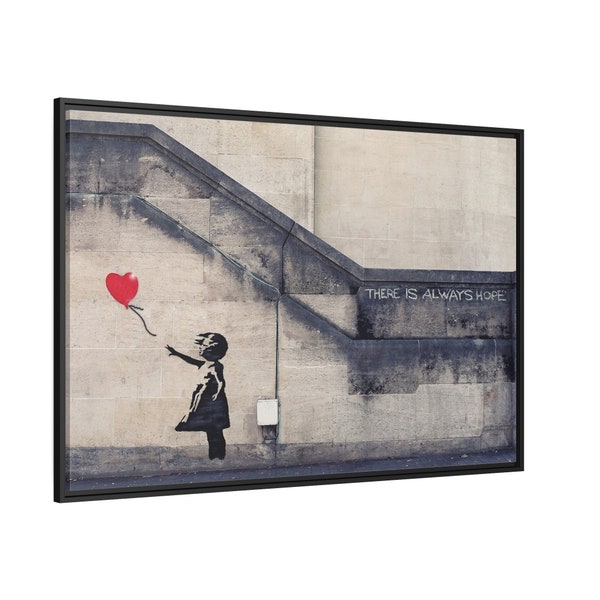 Banksy Air Balloon Girl Poster, Banksy Canvas, Graffiti Street Art Wall Decor