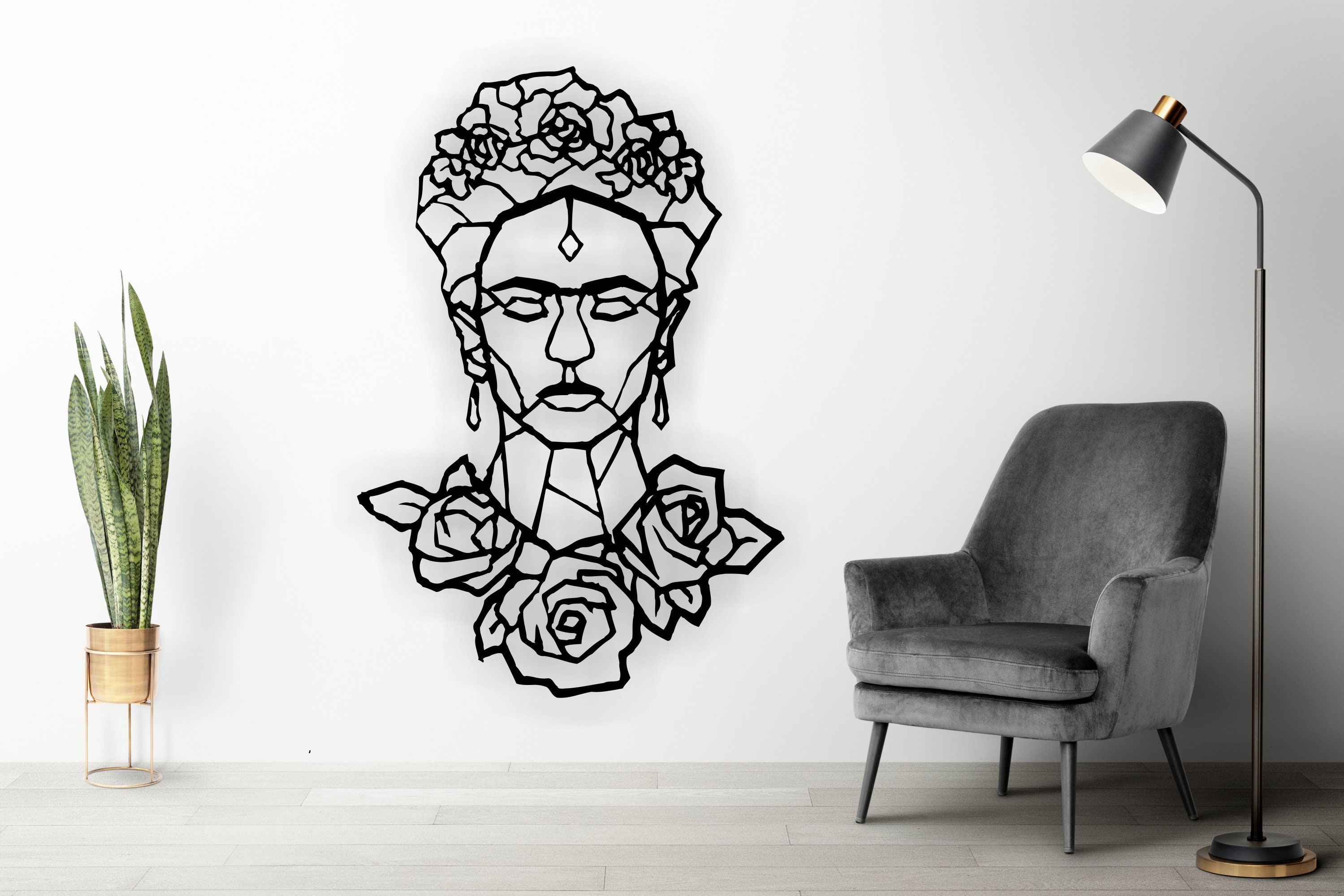 Frida Kahlo Face DXF SVG Plasma, Laser, Cnc File, Cricut, Silhouette ...