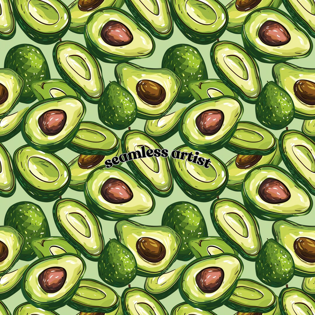 Avocado Cute Seamless Pattern Digital Download Unlimited Commercial Use ...