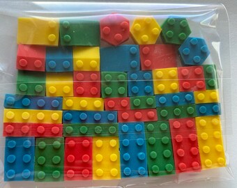 40 Pack of Edible Building Bricks/Lego Cake Toppers.