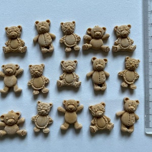 Pack of 18 Edible Bear Caketoppers 2.5cm