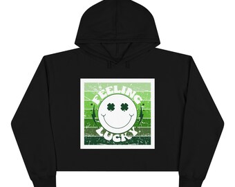 Feeling Lucky - Ombre Smiley Face | Crop Hoodie