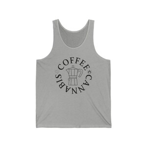 Funny 420 Workout Tank Top 'Coffee & Cannabis' Unisex Tank Top Yoga Pilates CrossFit Shirt Men Women Smoke Weed Pot Sarcastic Yogi image 2