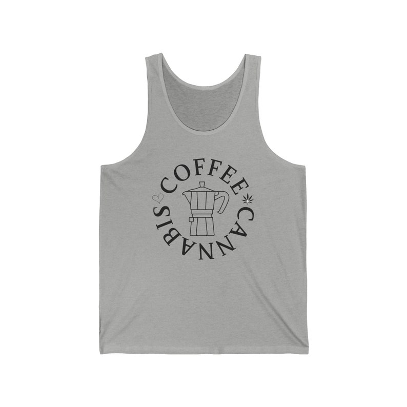 Funny 420 Workout Tank Top 'Coffee & Cannabis' Unisex Tank Top Yoga Pilates CrossFit Shirt Men Women Smoke Weed Pot Sarcastic Yogi image 2