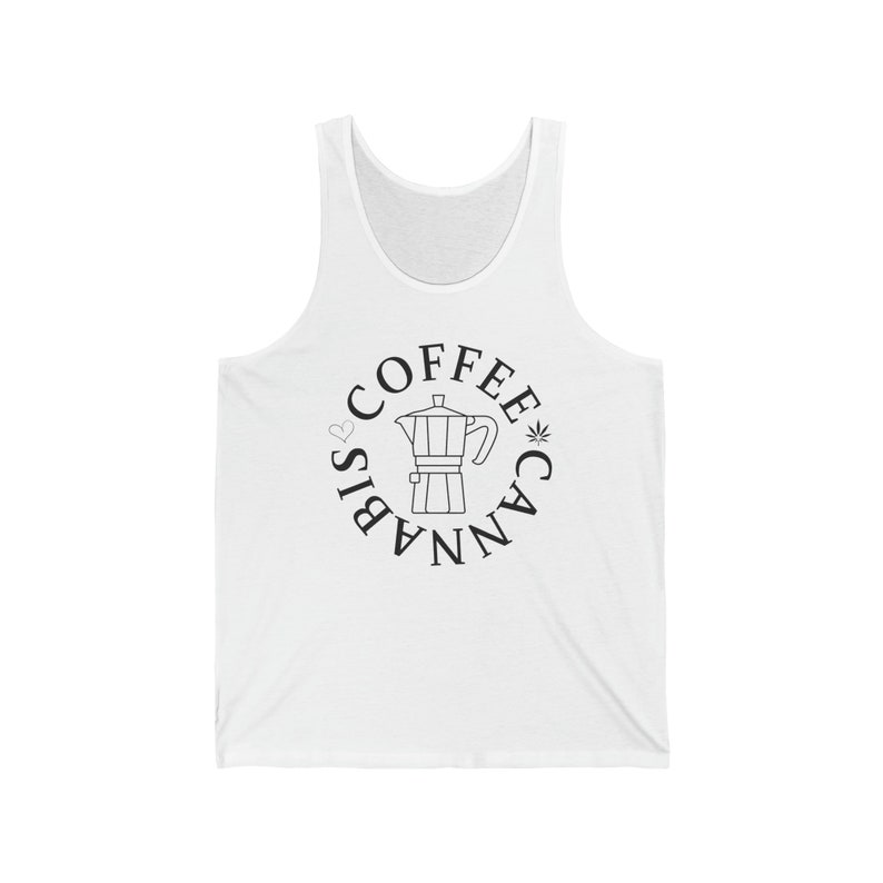 Funny 420 Workout Tank Top 'Coffee & Cannabis' Unisex Tank Top Yoga Pilates CrossFit Shirt Men Women Smoke Weed Pot Sarcastic Yogi image 8