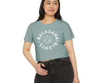 Funny 420 Yoga Shirt 'Balasana & Blunts' - Crop Festival Pilates Workout Tee - Love Cannabis Weed Pot Namaste Crop Shirt - Sarcastic Yogi