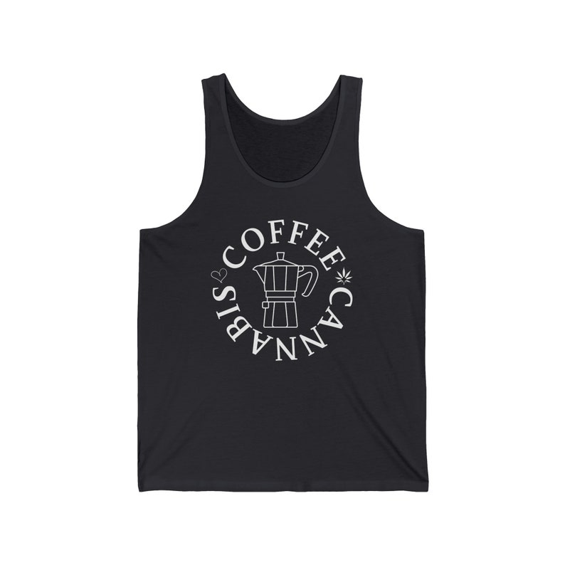 Funny 420 Workout Tank Top 'Coffee & Cannabis' Unisex Tank Top Yoga Pilates CrossFit Shirt Men Women Smoke Weed Pot Sarcastic Yogi image 4