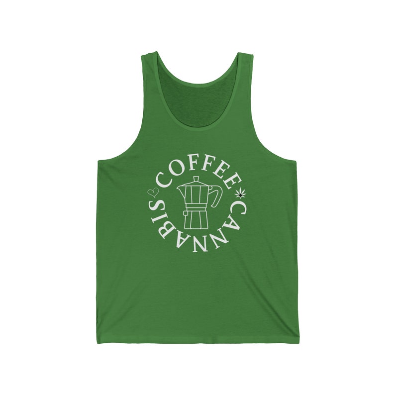 Funny 420 Workout Tank Top 'Coffee & Cannabis' Unisex Tank Top Yoga Pilates CrossFit Shirt Men Women Smoke Weed Pot Sarcastic Yogi image 1