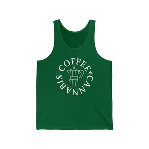 Funny 420 Workout Tank Top 'Coffee & Cannabis' Unisex Tank Top Yoga Pilates CrossFit Shirt Men Women Smoke Weed Pot Sarcastic Yogi image 5