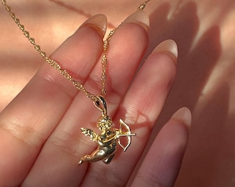 18K Gold Filled Angel Necklace - Cupid Pendant
