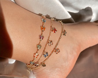 Butterfly Anklet, 18K Gold Filled Anklet