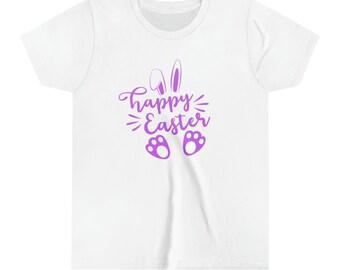 T-shirt à manches courtes Happy Easter Design pour jeunes