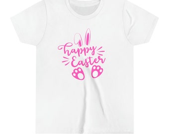 T-shirt à manches courtes Happy Easter Design pour jeunes