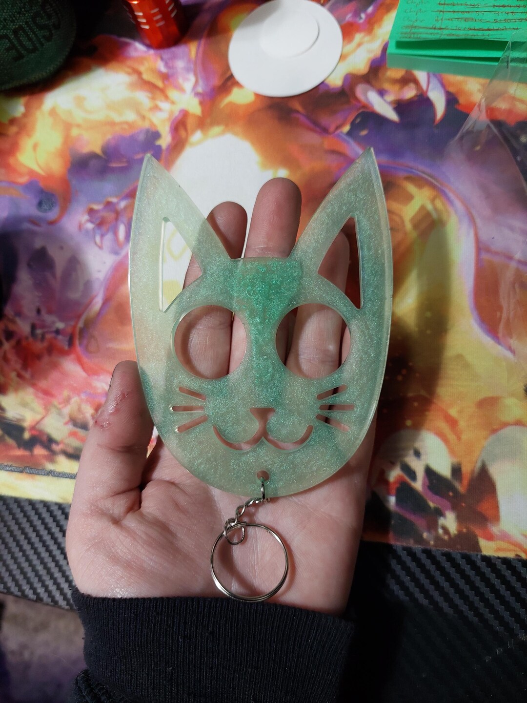 Powder Key Chain Cute Mica Powder Cat Keychain - Etsy Canada