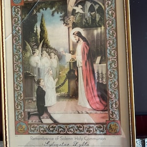 Vintage 1930&#39;s  Remembrance of Holy communion .  Personal record