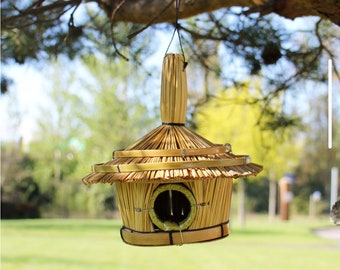 Casa para pájaros de pastos marinos Caja para pájaros boho