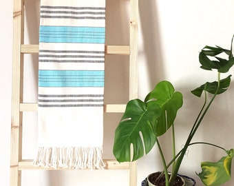 Light Blue Pure Cotton Bath Towel // Loom Love - Handwoven Organic Cotton Bath Towel for sensitive skin & free spirits