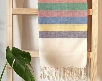 Rainbow Organic Cotton Bath Towel // Loom Love Handwoven Bath Towel for sensitive & allergic skin