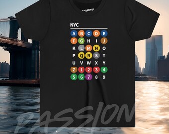 Kids New York Shirt, East Coast tshirt, New York Gift, New York City Shirt, Nee York Vacation Gift, NYC Subway Alphabet Kids Tee Shirt